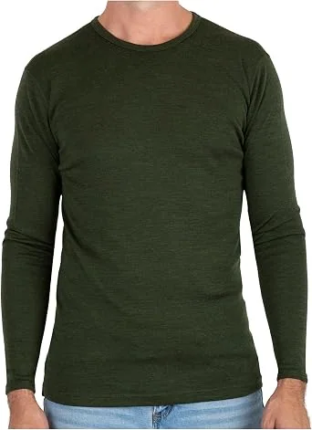 100% merino wool midweight long sleeve base layer — an example of the product type described